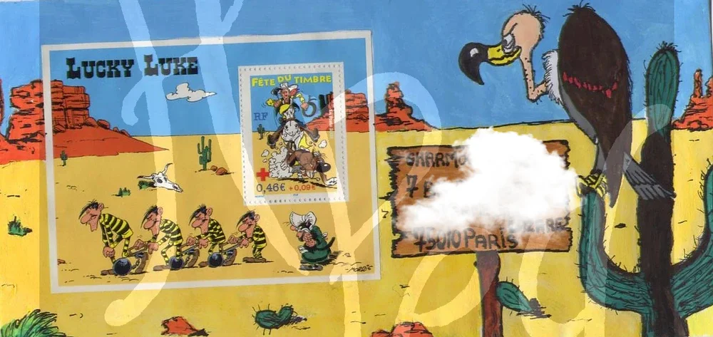 Art Postal Lucky Luke et les Dalton