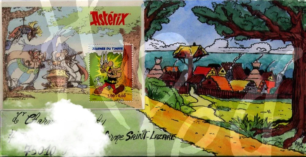 Art Postal Astérix & Obélix au village