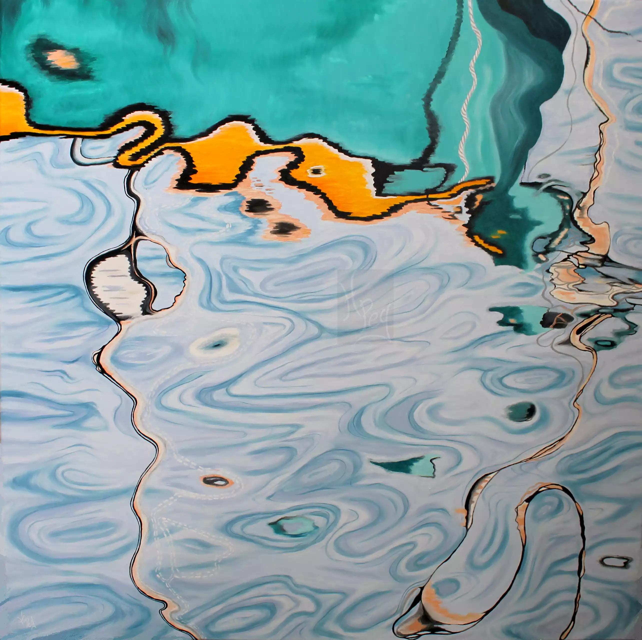 Une représentation des reflets de l'eau