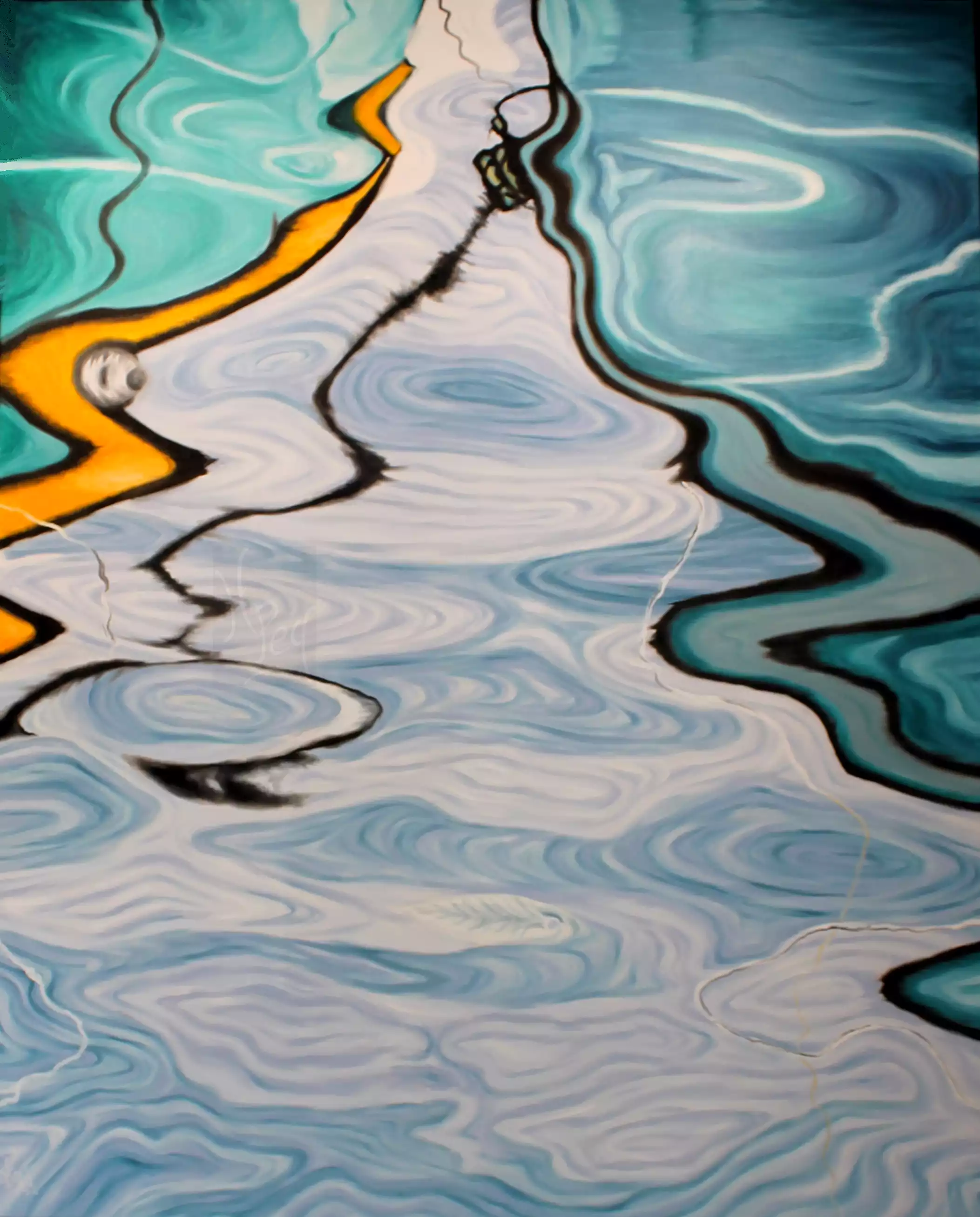 Une représentation des reflets de l'eau