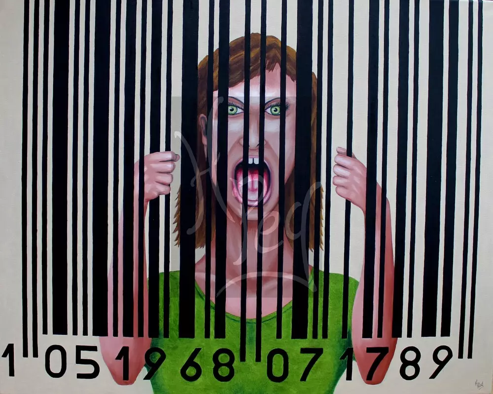Code-barres symbolisant la prison d'un consommateur
