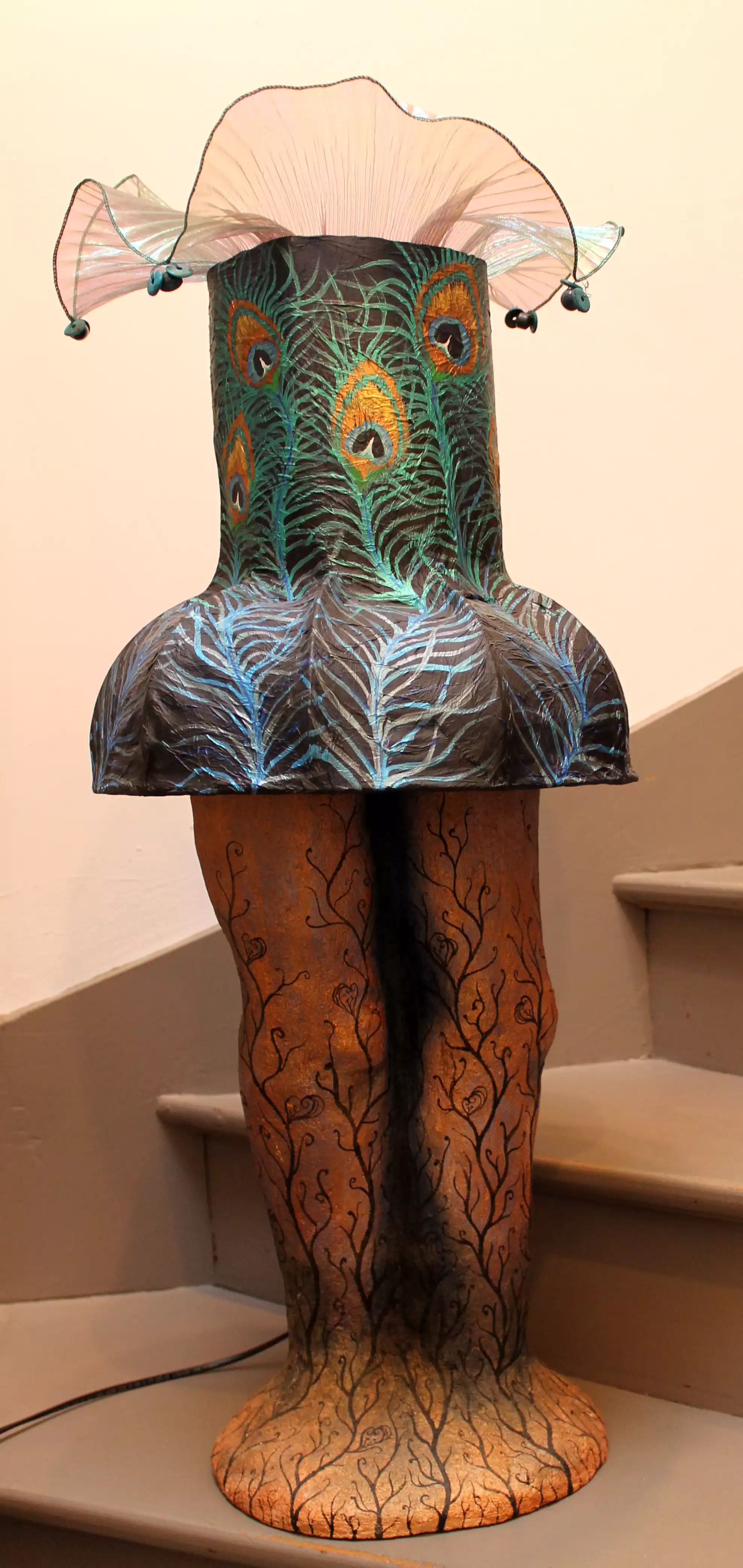 lampe couleurs d'un paon